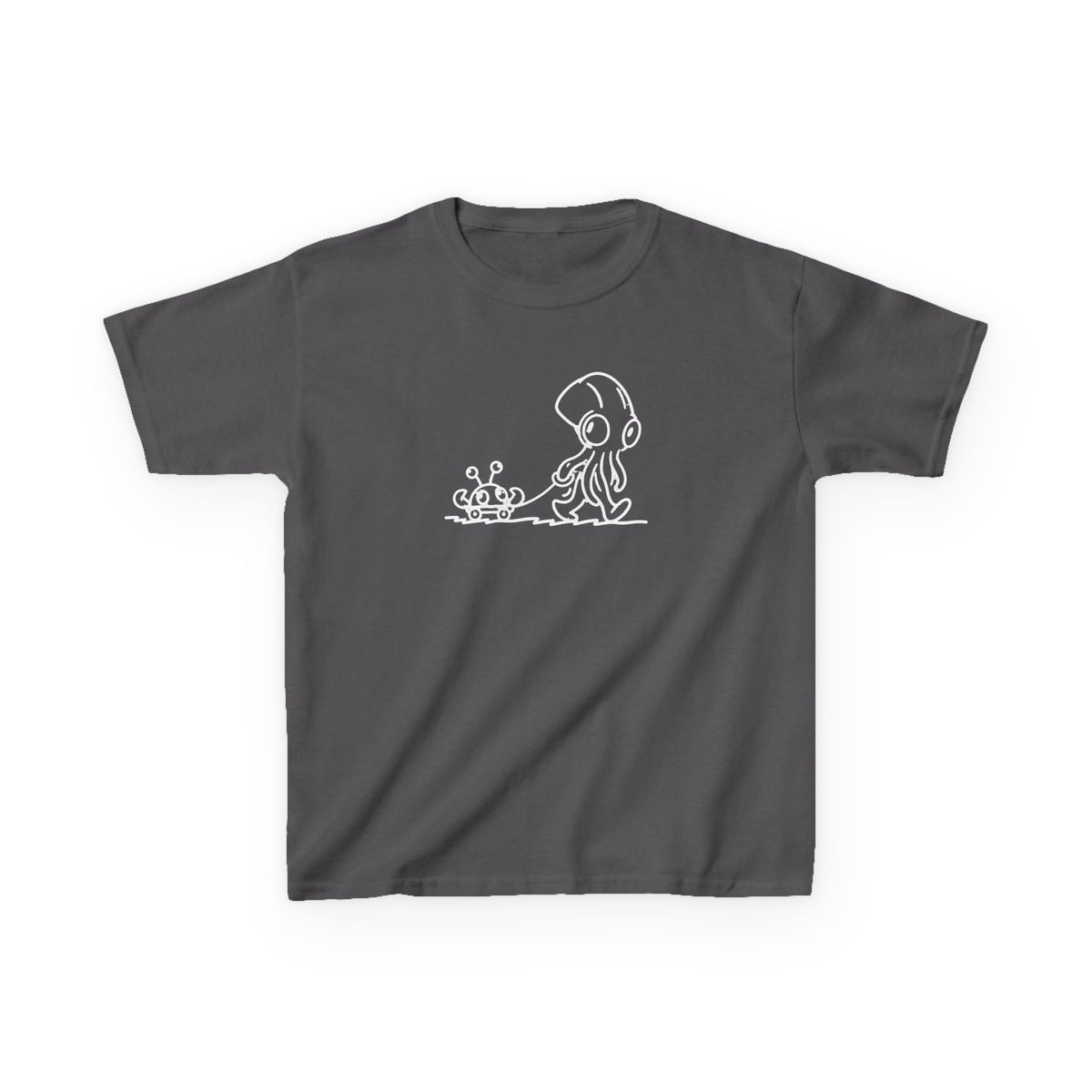 Kids T-Shirt — Cute Octopus & Crab Line Art Tee (Children's Ocean Animal Shirt)