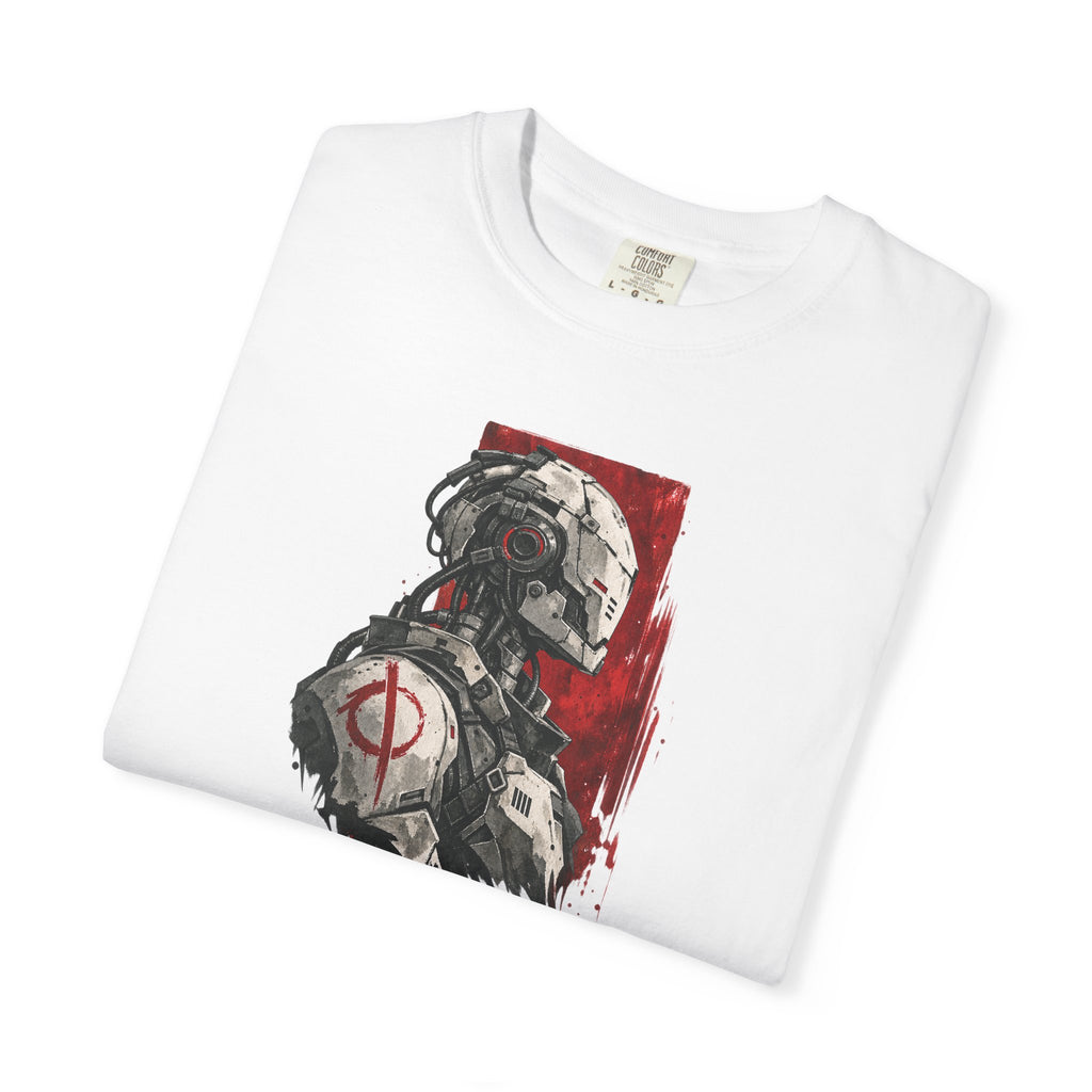 Soldier Skull Graphic T-Shirt — Red Target Emblem Military Art Tee