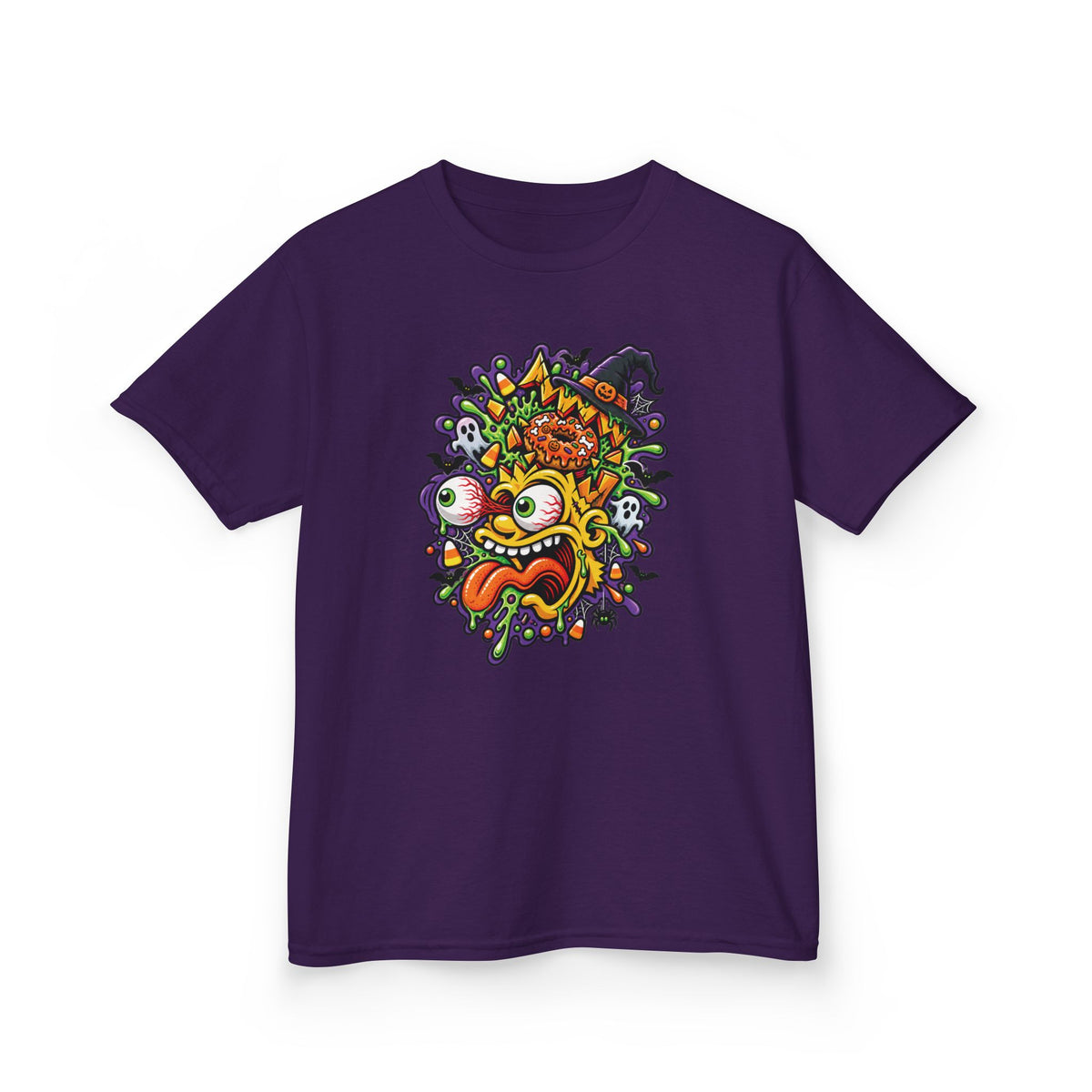 Kids T-Shirt — Colorful Cartoon Monster Face Graphic