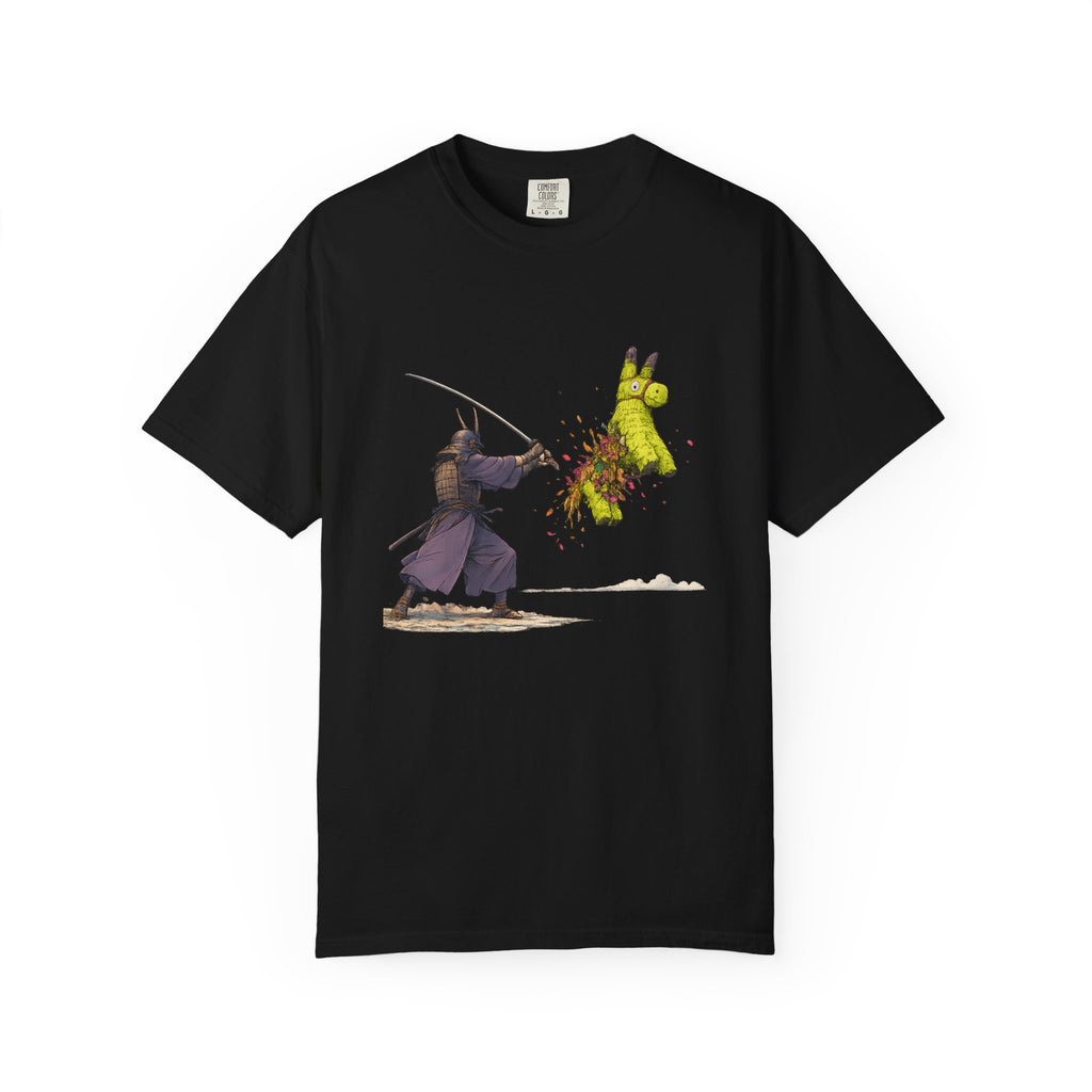 Samurai Piñata T-Shirt — Funny Sword Striking Piñata Tee