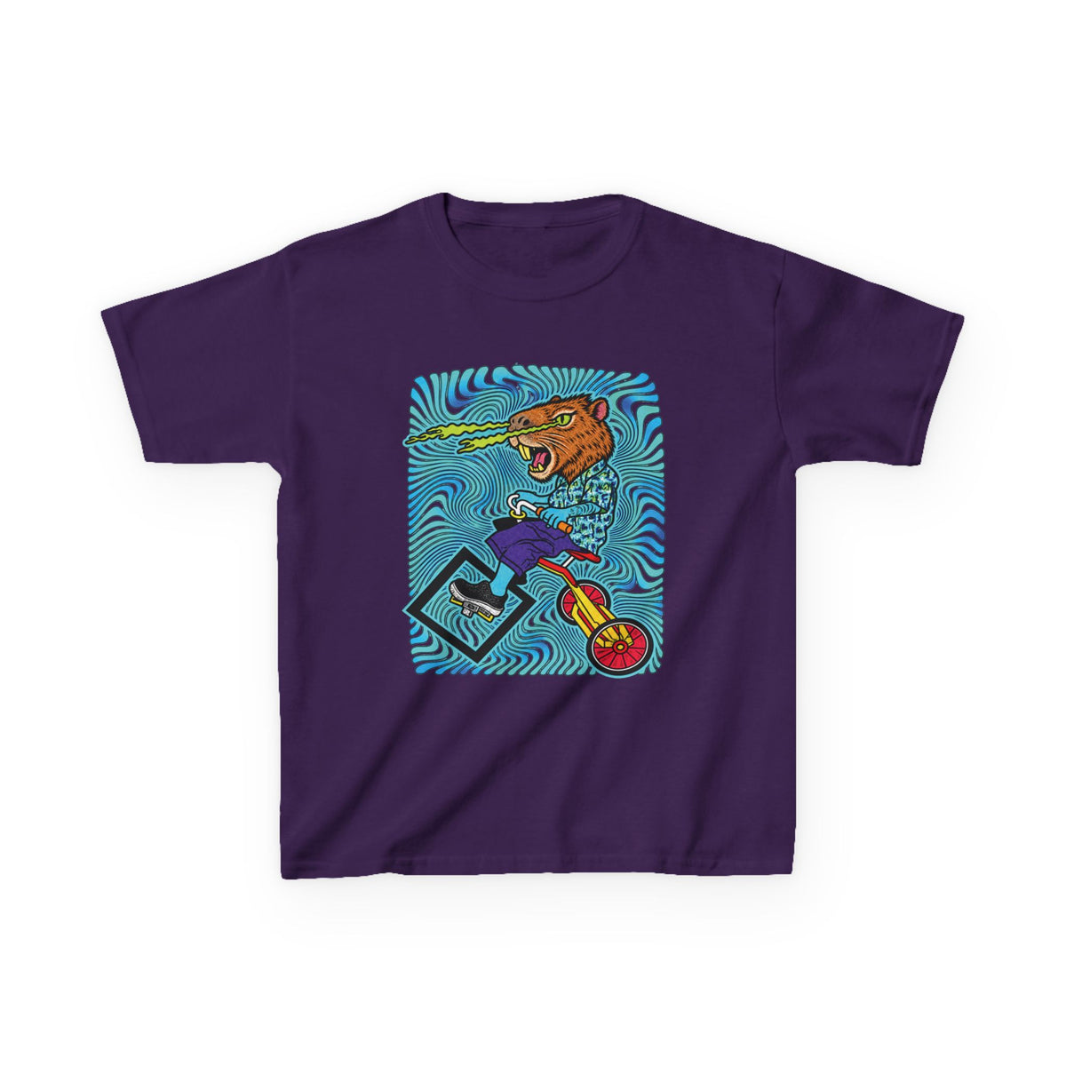 Kids Scooter Capybara T‑Shirt — Colorful Skateboard Art Tee for Active Kids