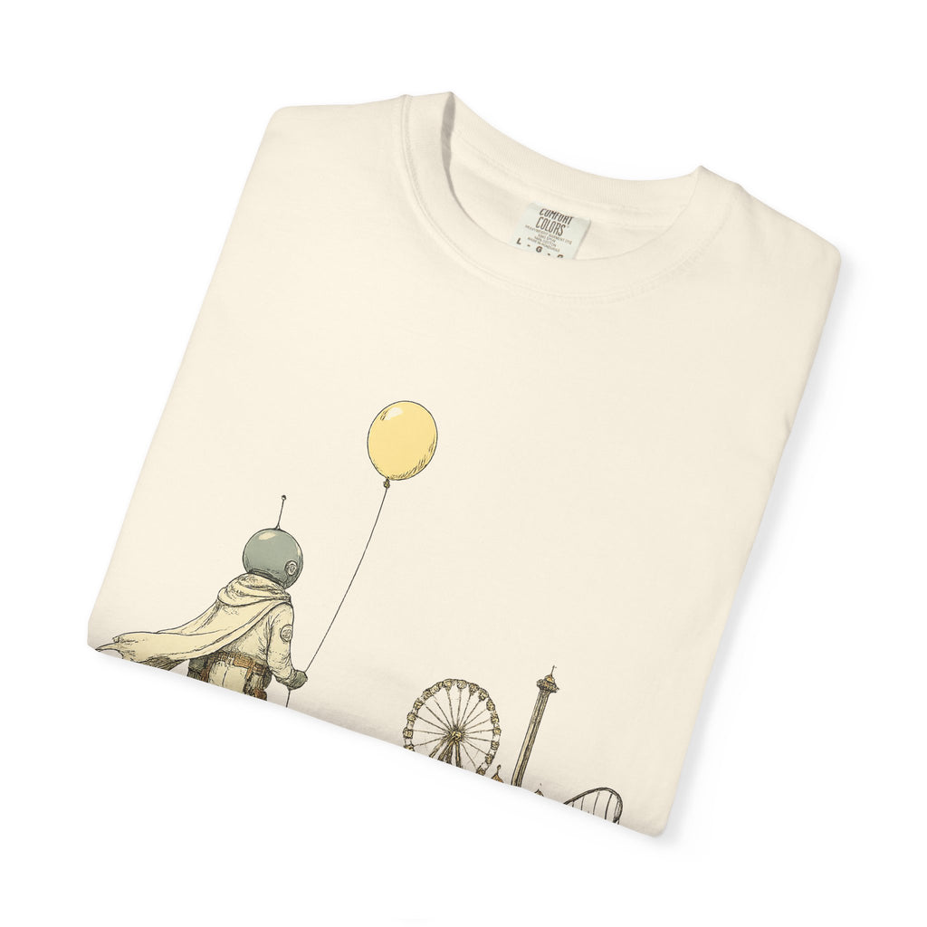 Astronaut & Balloon T-Shirt — Retro Amusement Park Graphic Tee