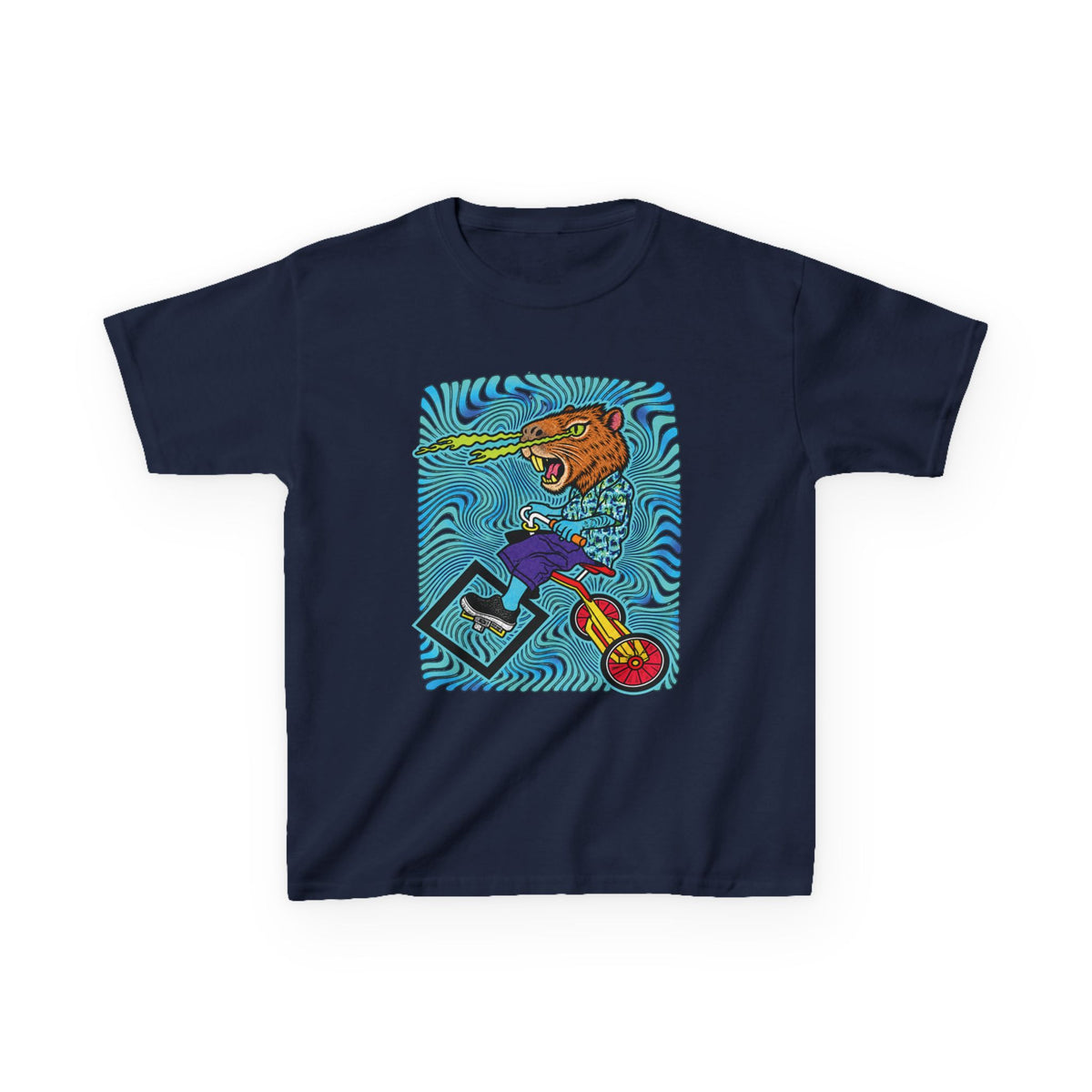 Kids Scooter Capybara T‑Shirt — Colorful Skateboard Art Tee for Active Kids