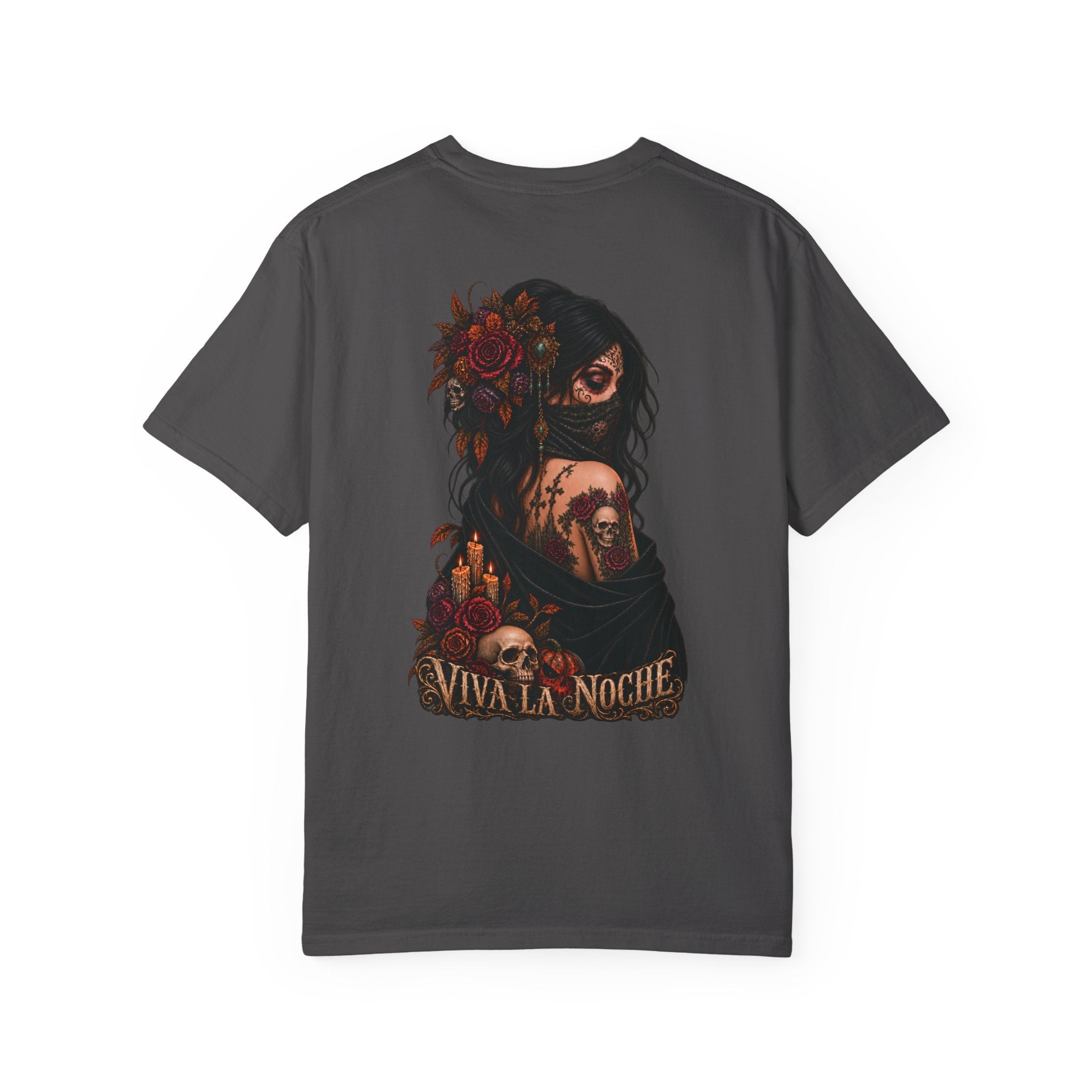 Viva La Noche Skull Rose Halloween Tee