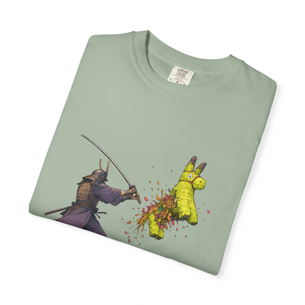 Samurai Piñata T-Shirt — Funny Sword Striking Piñata Tee