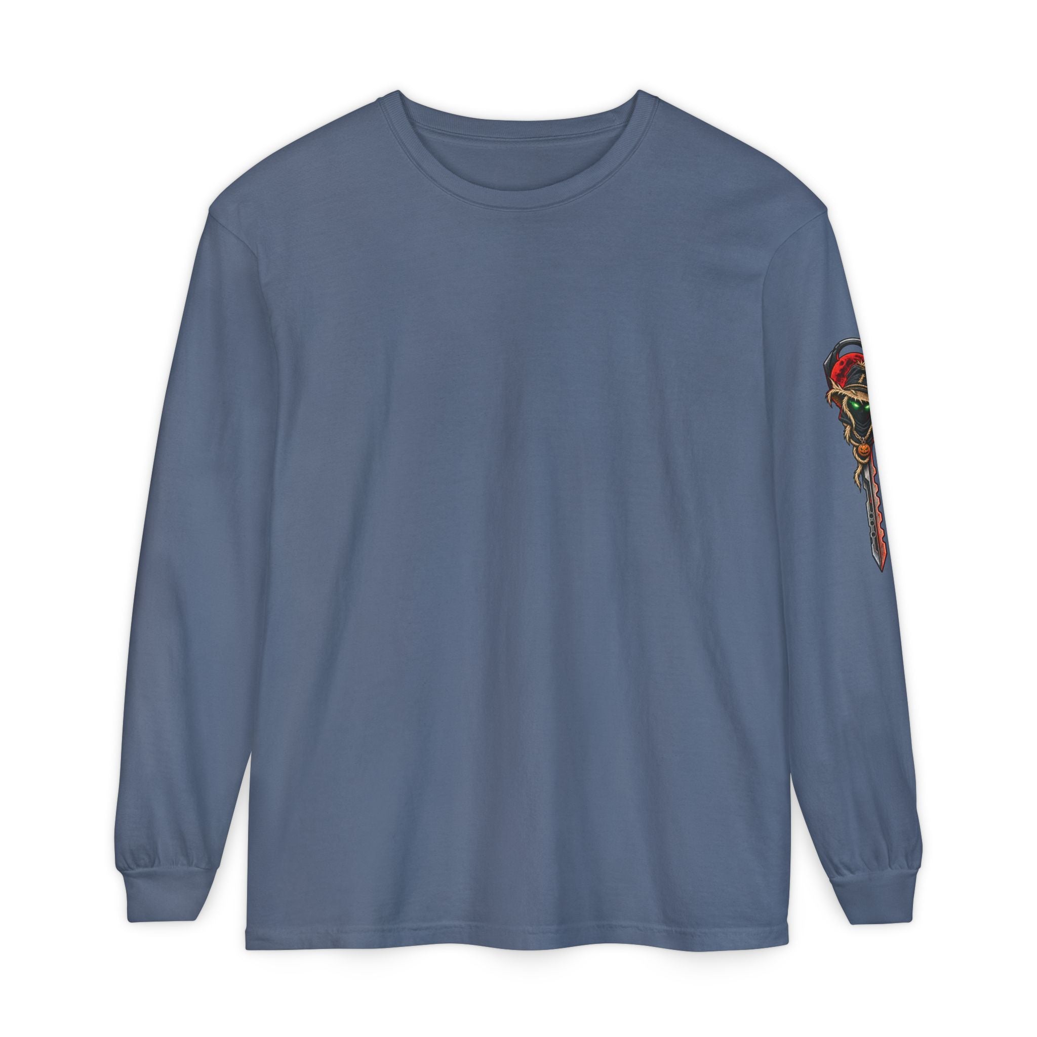 Unisex Garment-dyed Long Sleeve Halloween Biker-Wear T-Shirt