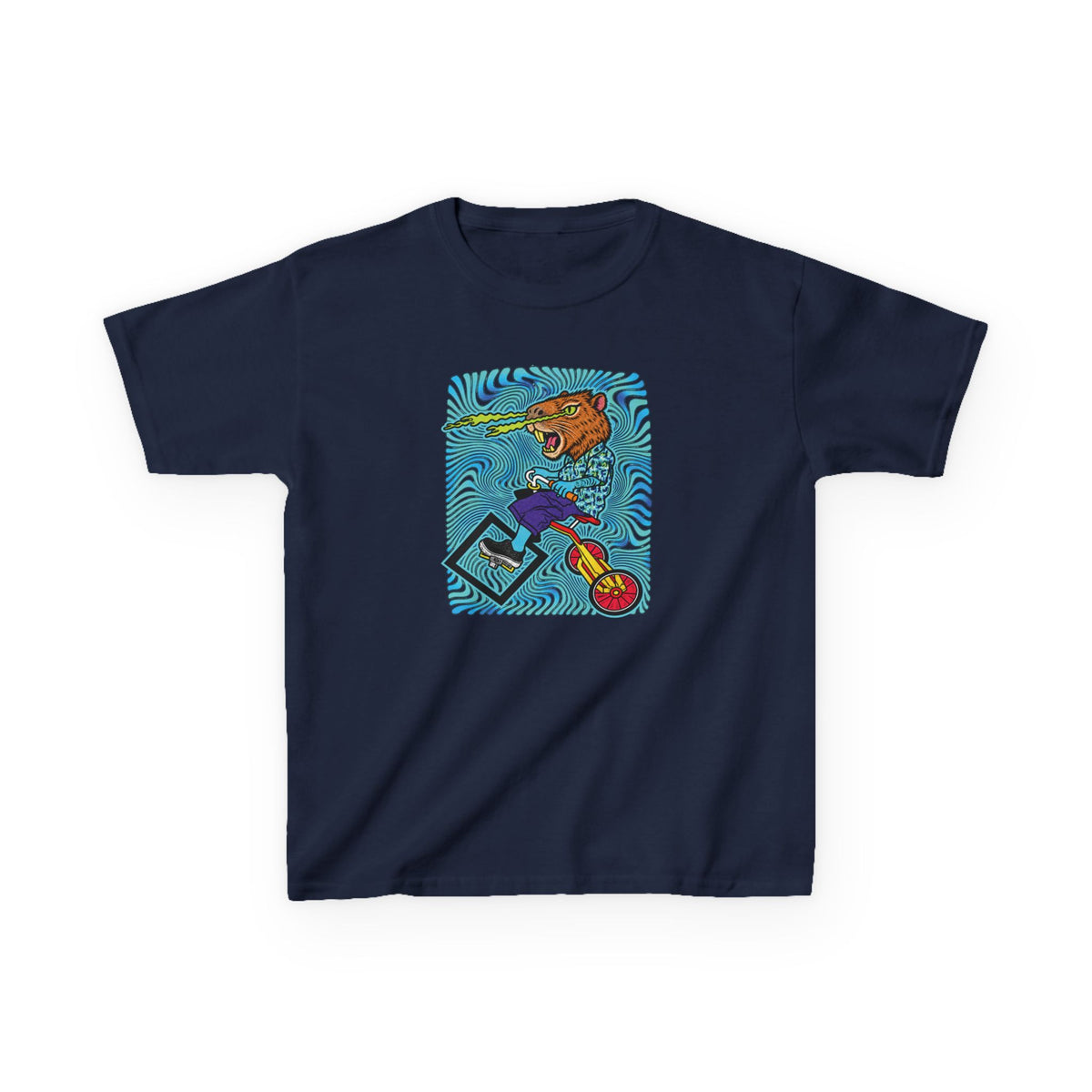 Kids Scooter Capybara T‑Shirt — Colorful Skateboard Art Tee for Active Kids