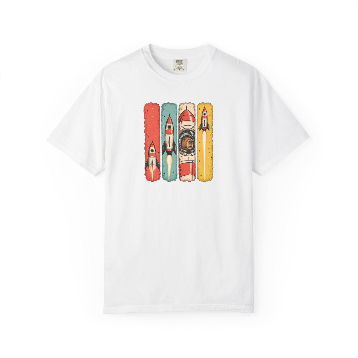 Capybara in Space Retro Graphic T-Shirt