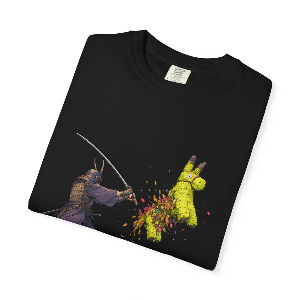 Samurai Piñata T-Shirt — Funny Sword Striking Piñata Tee