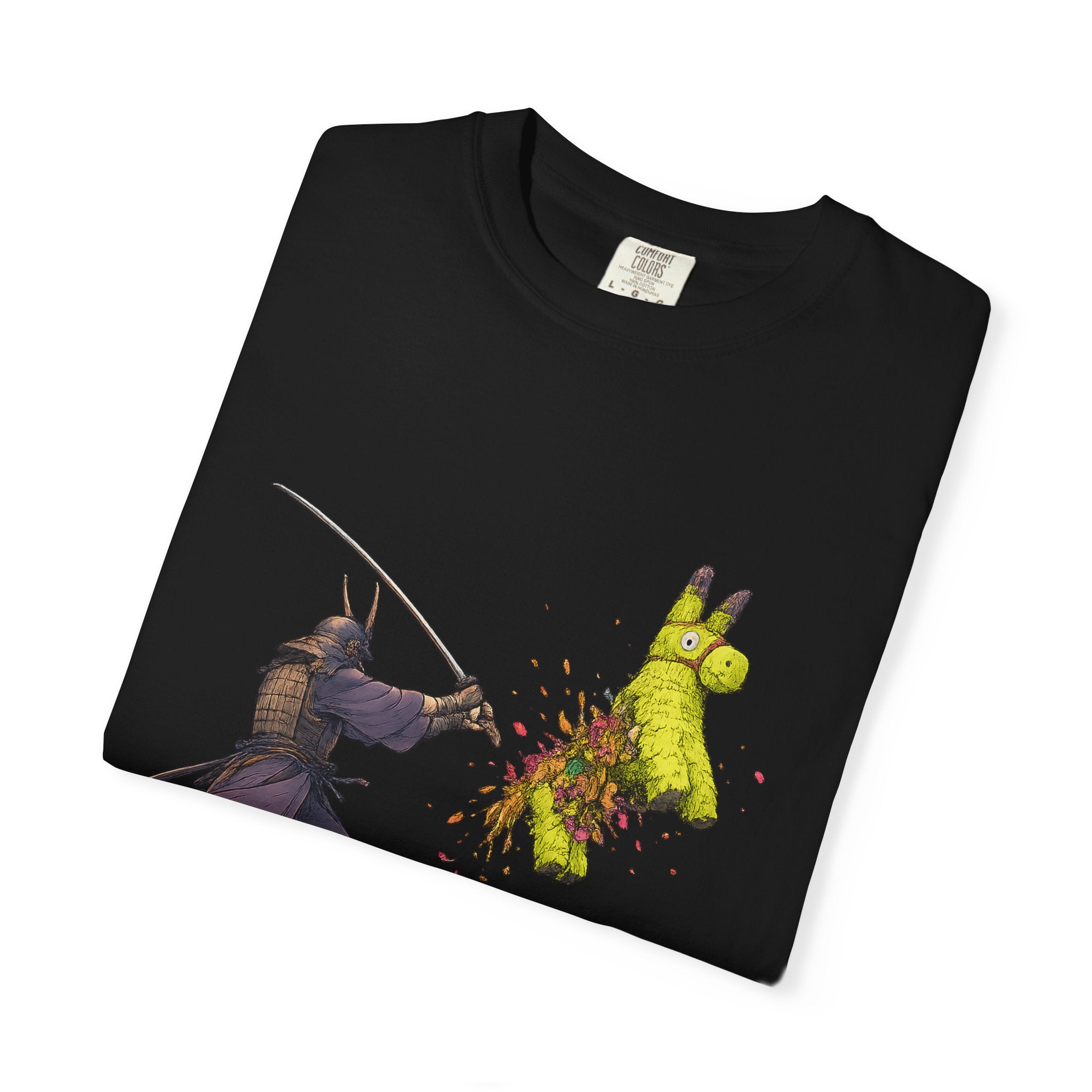 Samurai Piñata T-Shirt — Funny Sword Striking Piñata Tee