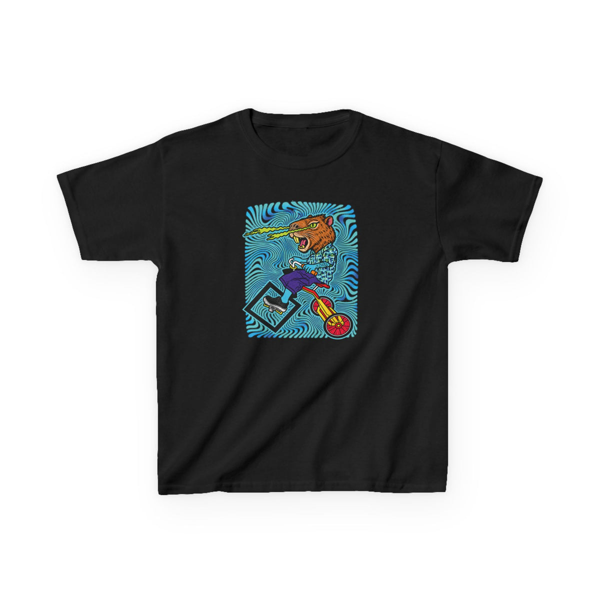Kids Scooter Capybara T‑Shirt — Colorful Skateboard Art Tee for Active Kids