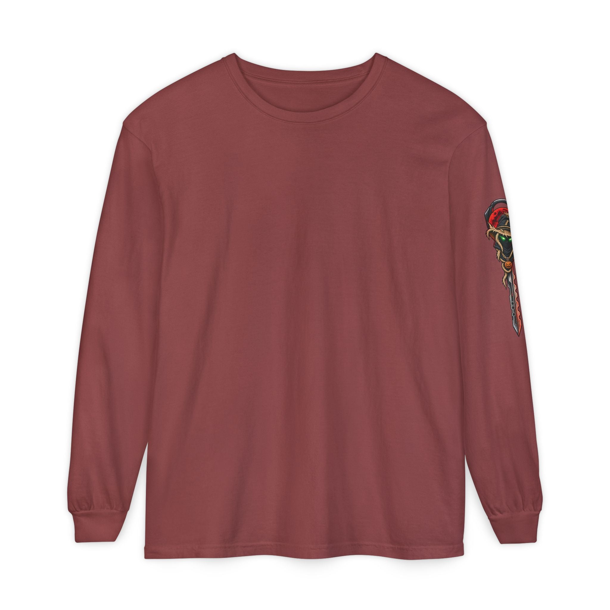 Unisex Garment-dyed Long Sleeve Halloween Biker-Wear T-Shirt