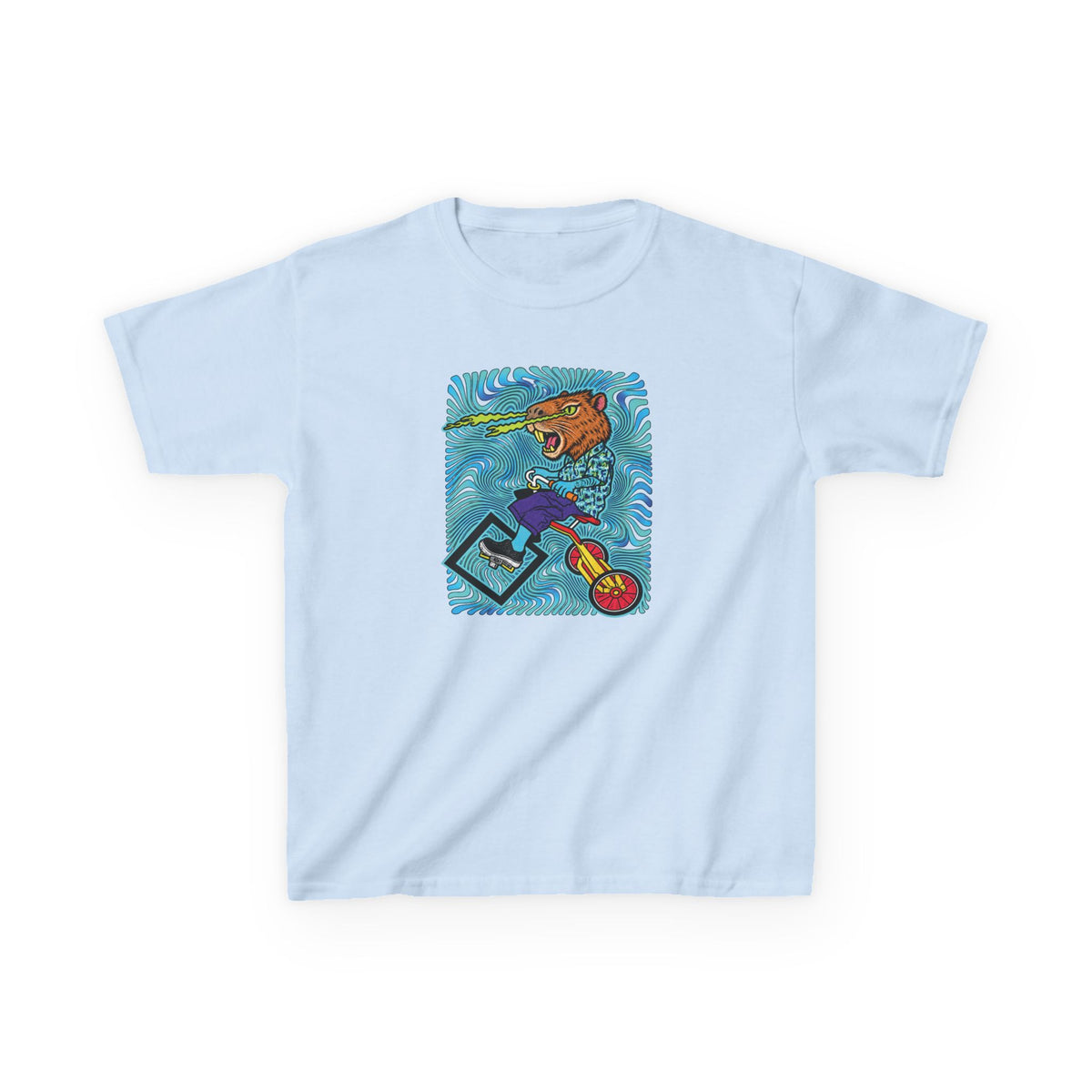 Kids Scooter Capybara T‑Shirt — Colorful Skateboard Art Tee for Active Kids