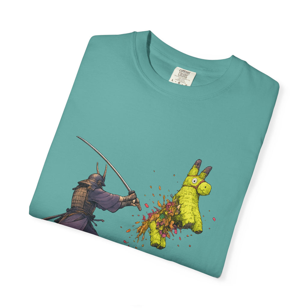Samurai Piñata T-Shirt — Funny Sword Striking Piñata Tee