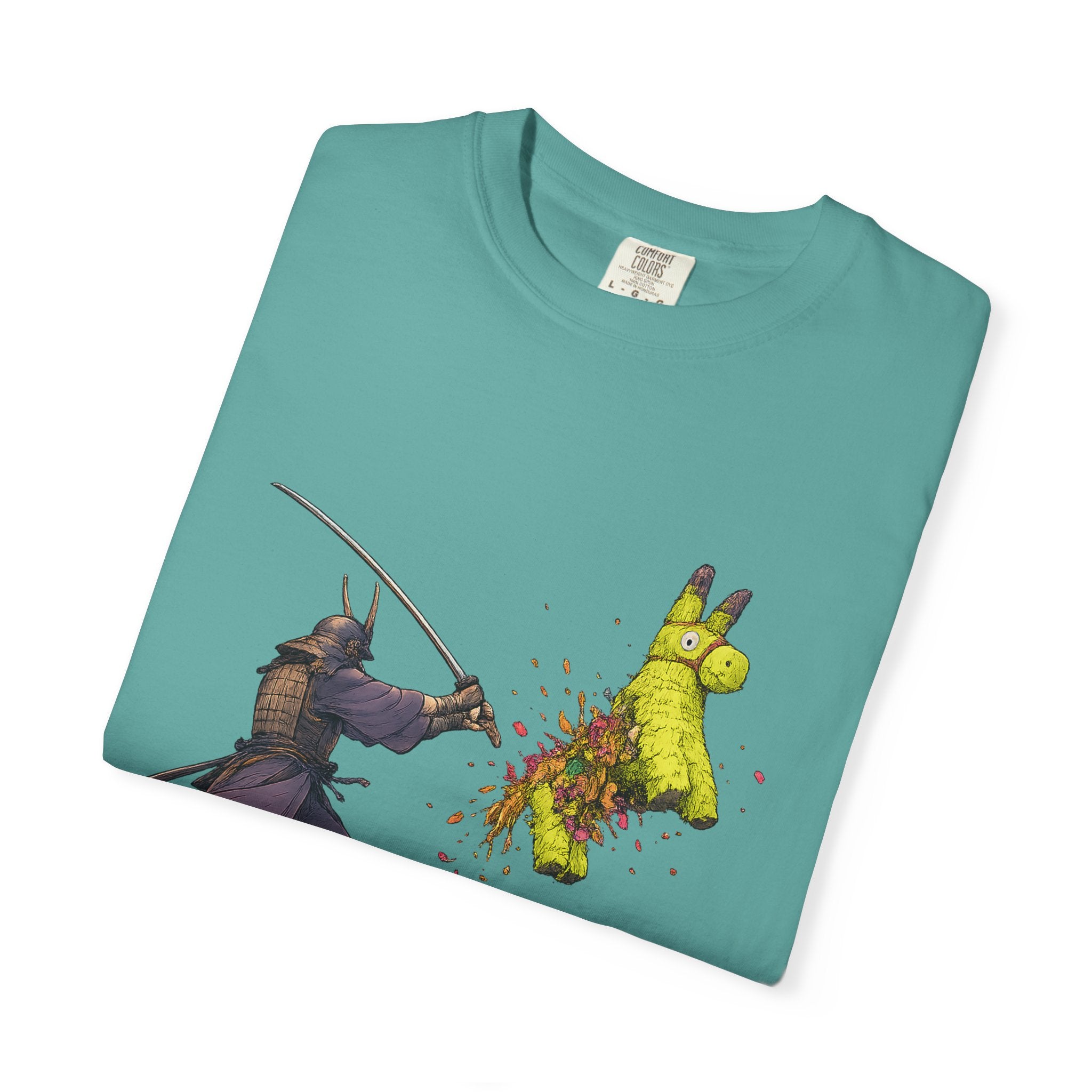 Samurai Piñata T-Shirt — Funny Sword Striking Piñata Tee