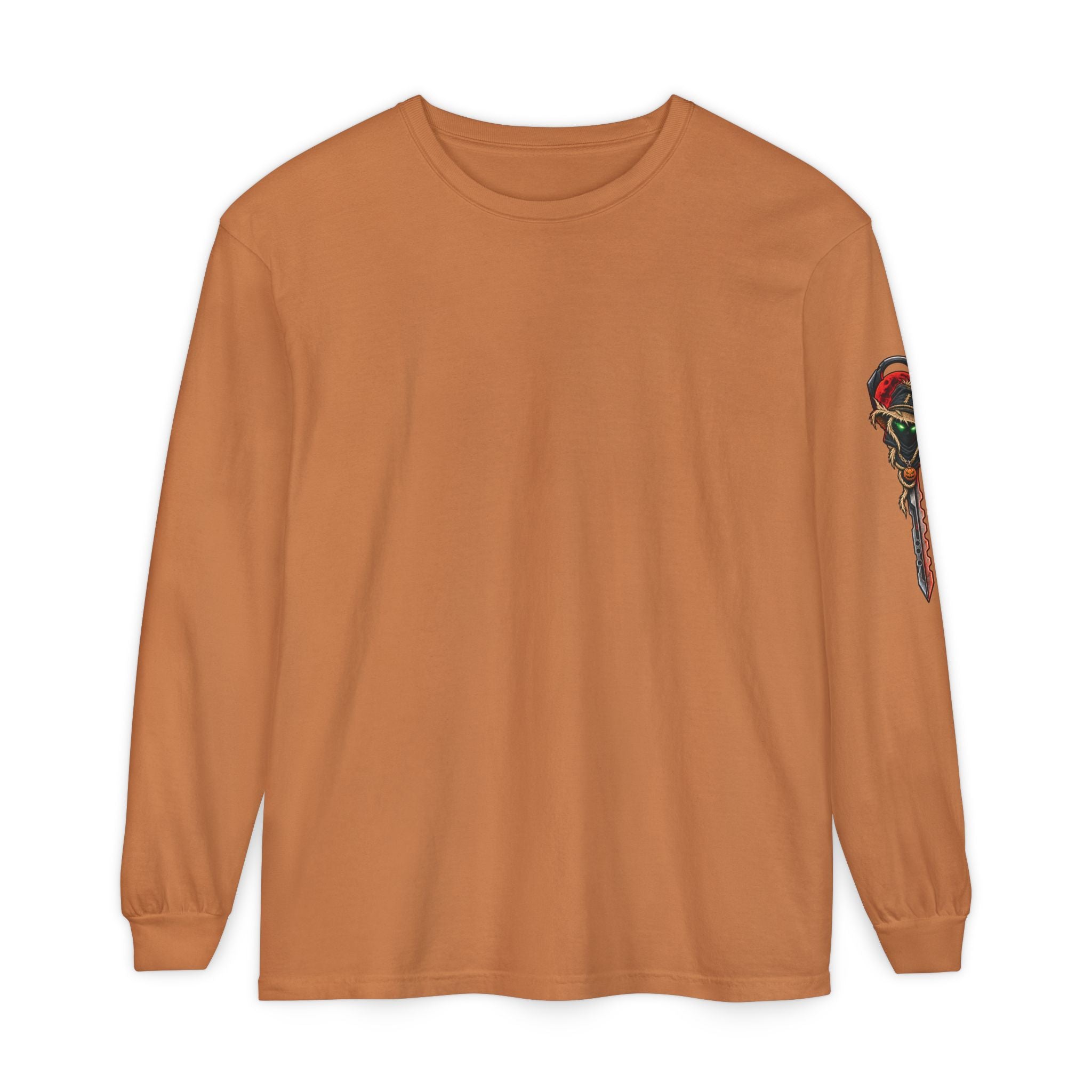 Unisex Garment-dyed Long Sleeve Halloween Biker-Wear T-Shirt