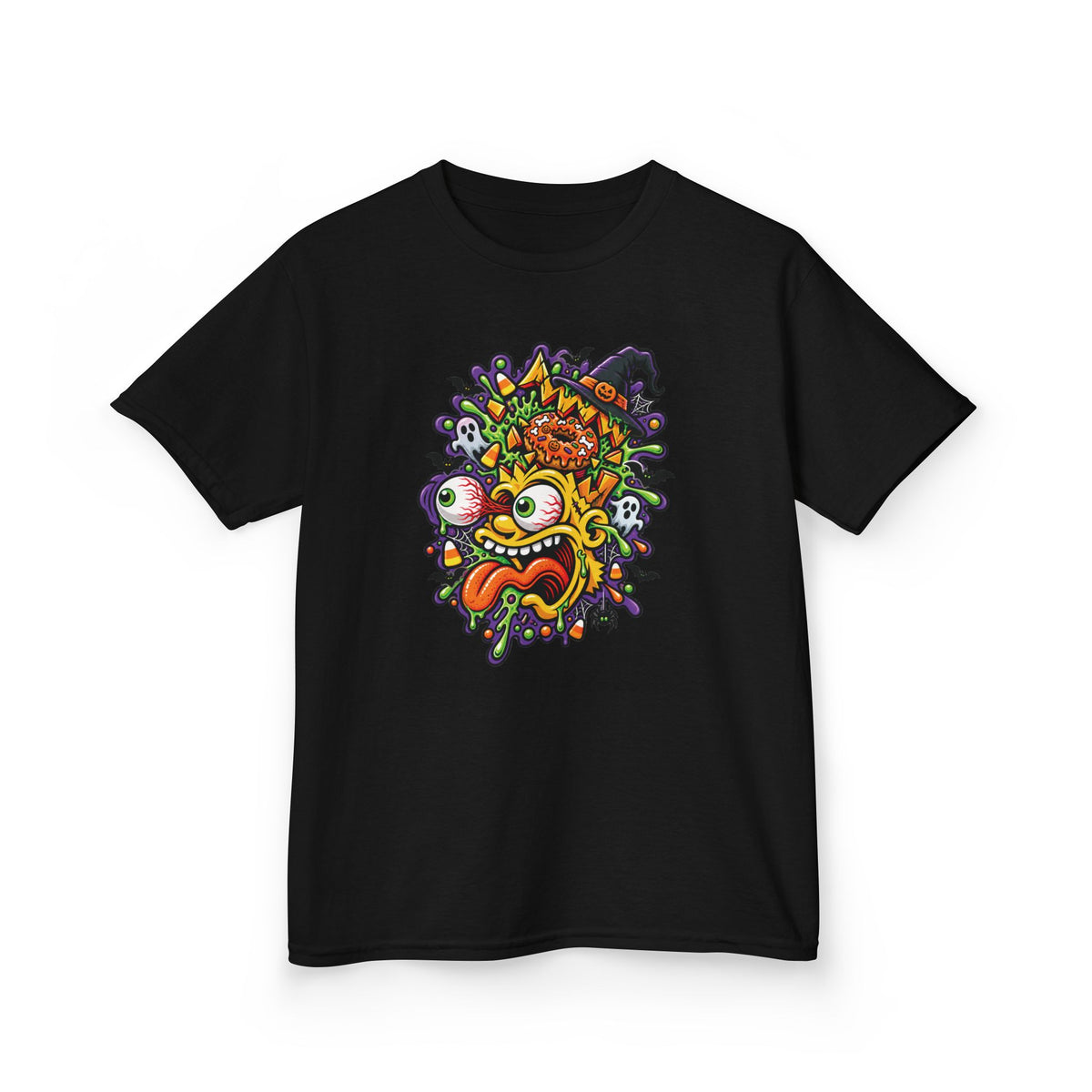 Kids T-Shirt — Colorful Cartoon Monster Face Graphic