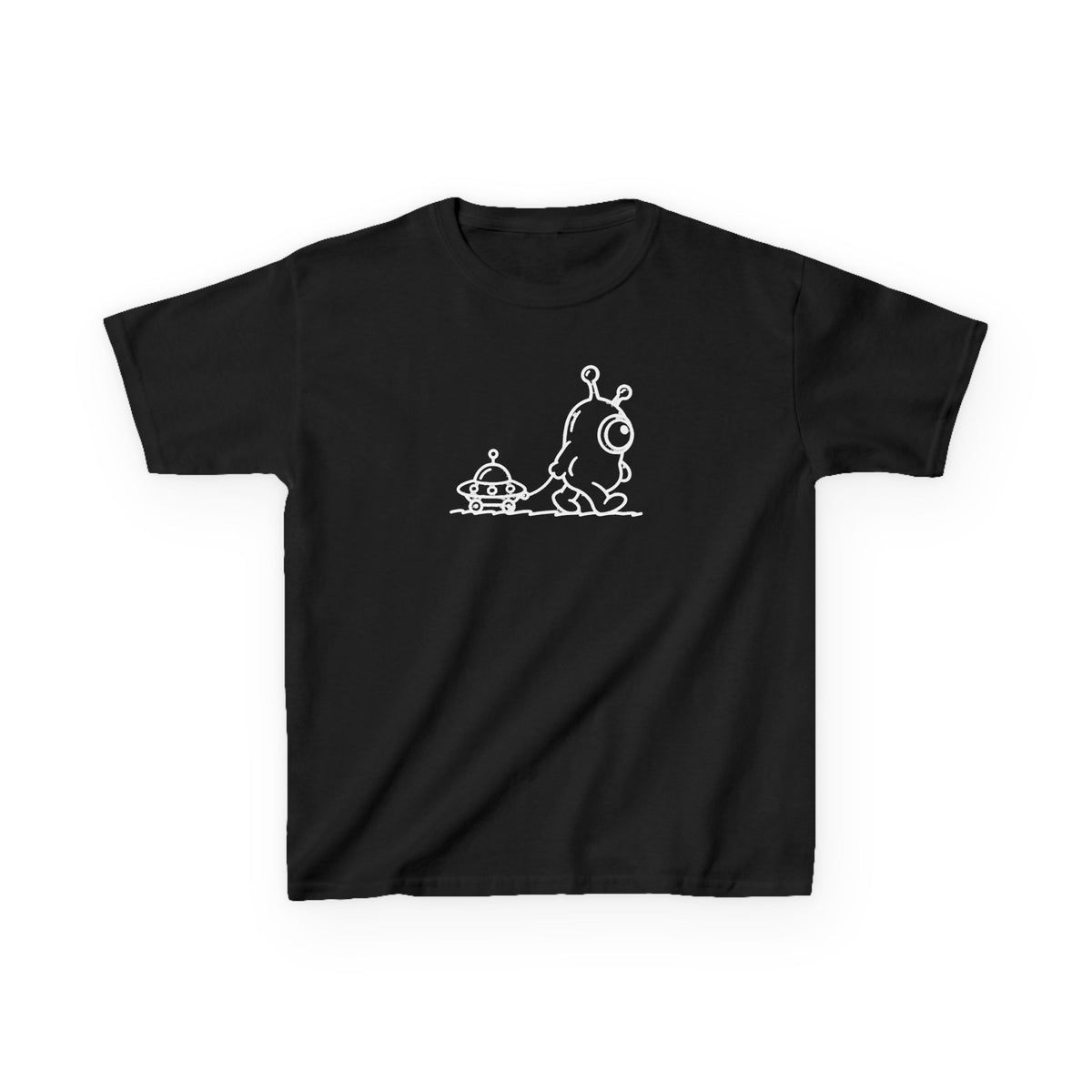 Kids Alien Snail Tee — Cute Space Creature Graphic T-Shirt