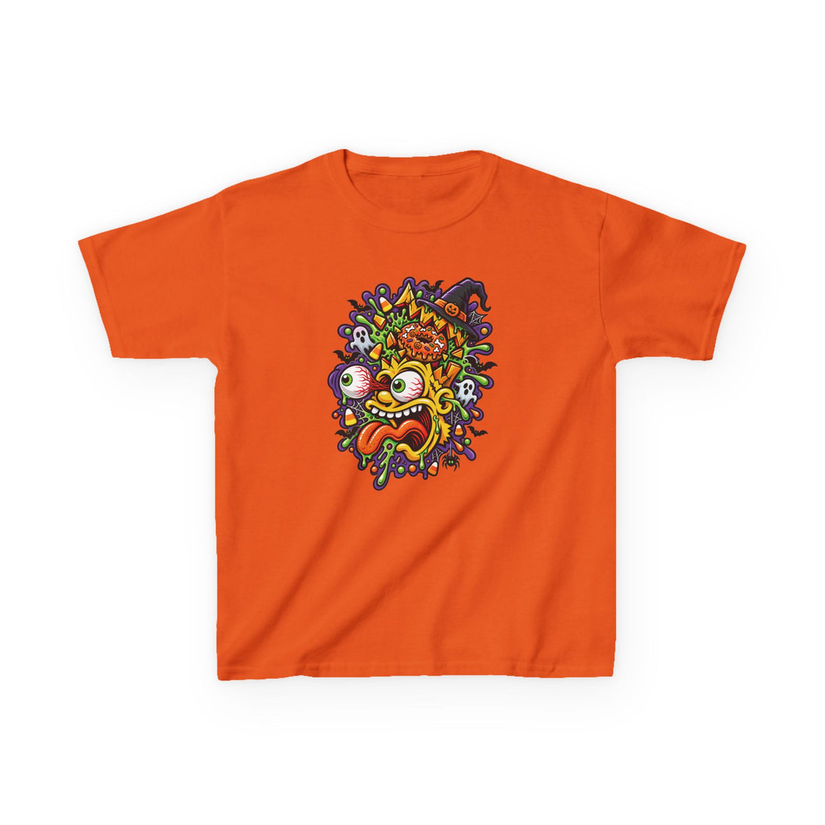 Kids T-Shirt — Colorful Cartoon Monster Face Graphic
