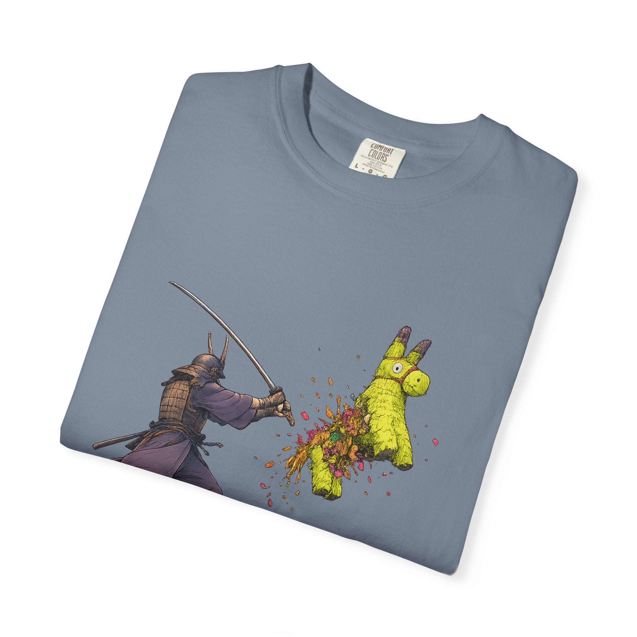 Samurai Piñata T-Shirt — Funny Sword Striking Piñata Tee