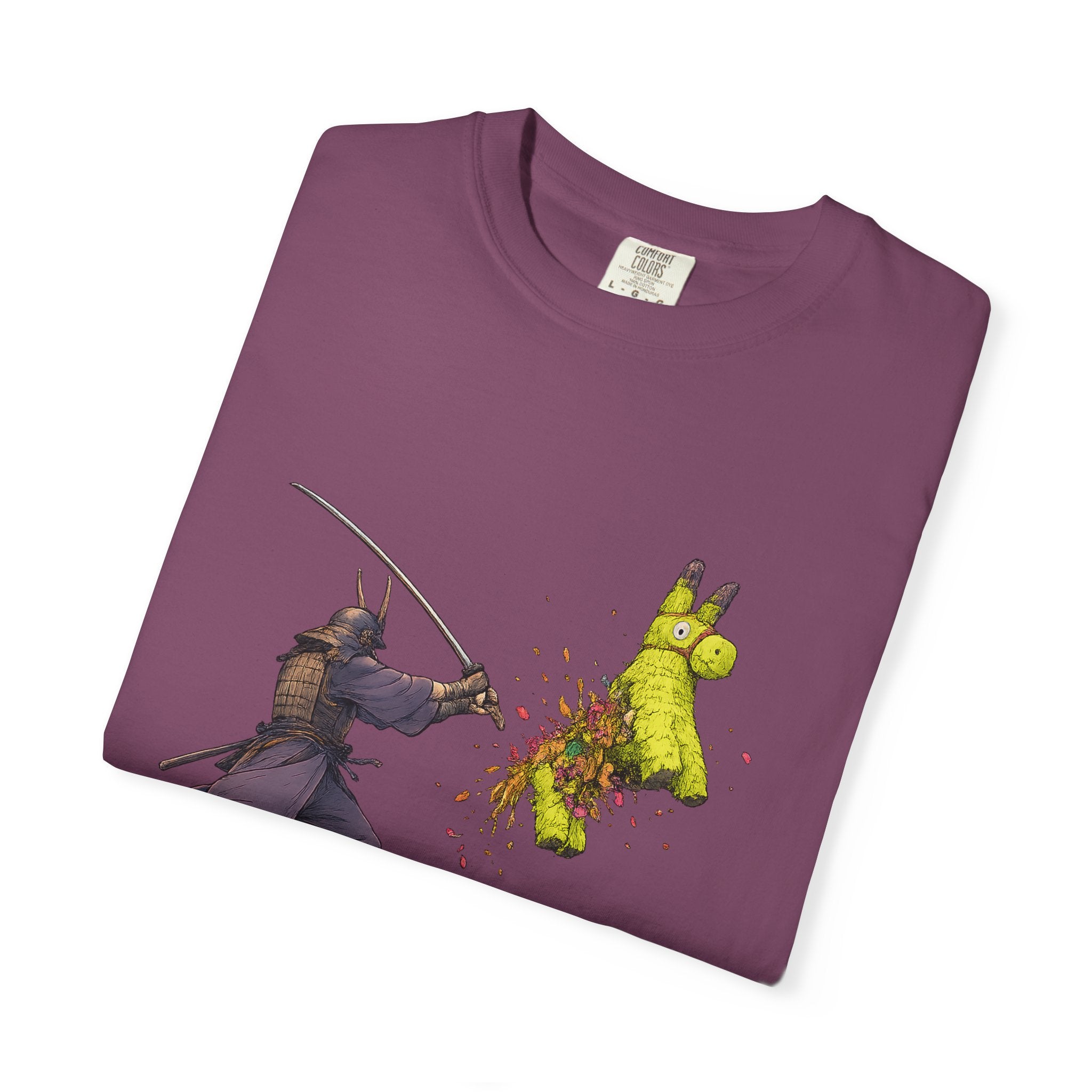 Samurai Piñata T-Shirt — Funny Sword Striking Piñata Tee