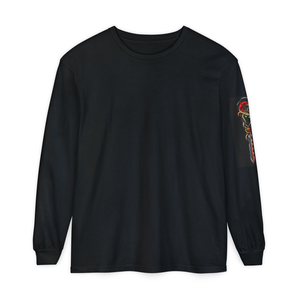 Unisex Garment-dyed Long Sleeve Halloween Biker-Wear T-Shirt