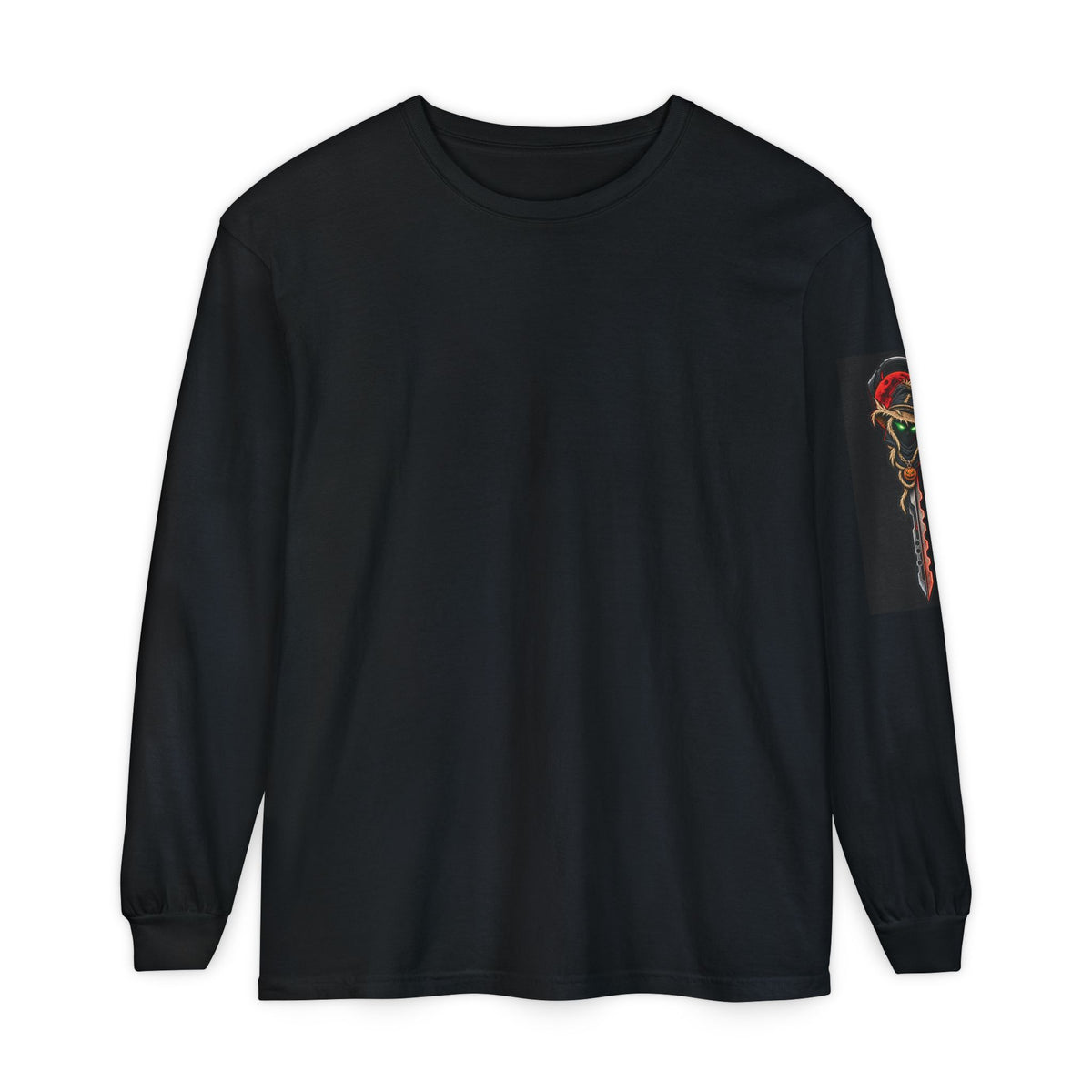 Unisex Garment-dyed Long Sleeve Halloween Biker-Wear T-Shirt