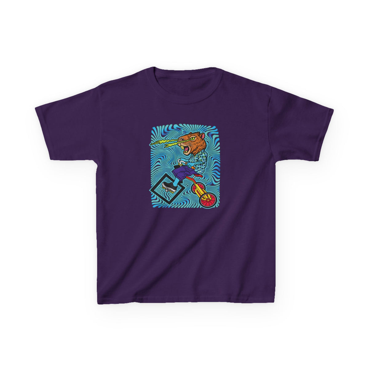 Kids Scooter Capybara T‑Shirt — Colorful Skateboard Art Tee for Active Kids