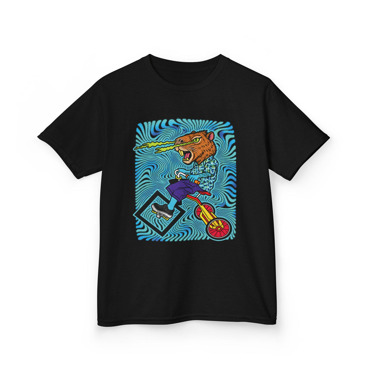 Kids Scooter Capybara T‑Shirt — Colorful Skateboard Art Tee for Active Kids