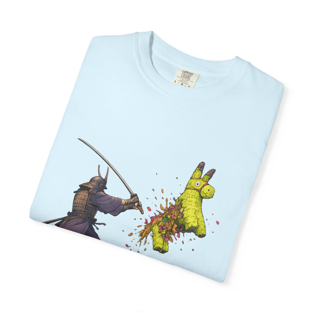 Samurai Piñata T-Shirt — Funny Sword Striking Piñata Tee