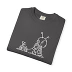 Alien & Rover Outline T-Shirt — Cute Space Robot Graphic Tee