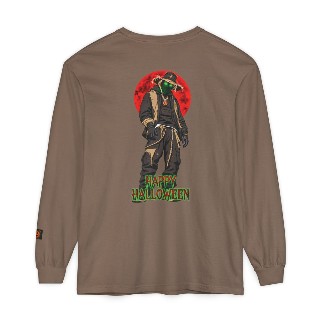 Unisex Garment-dyed Long Sleeve Halloween Biker-Wear T-Shirt