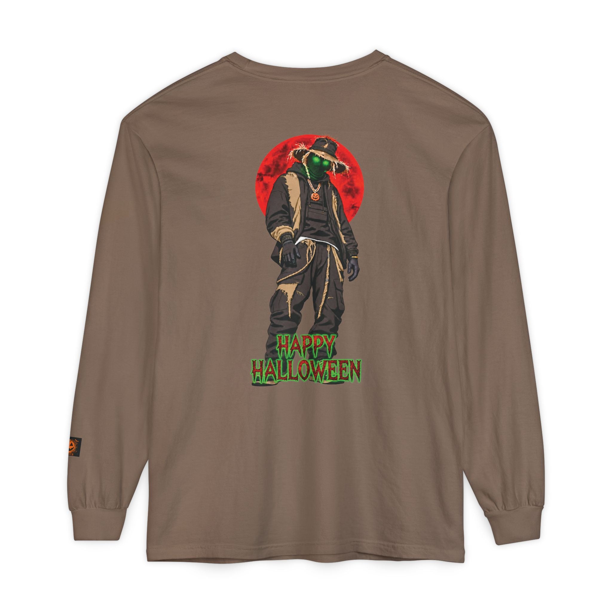 Unisex Garment-dyed Long Sleeve Halloween Biker-Wear T-Shirt
