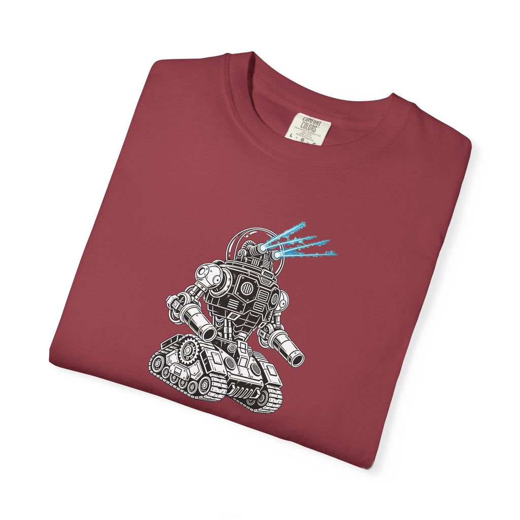 Robot Tank Graphic Tee — Retro Mech Illustration T-Shirt