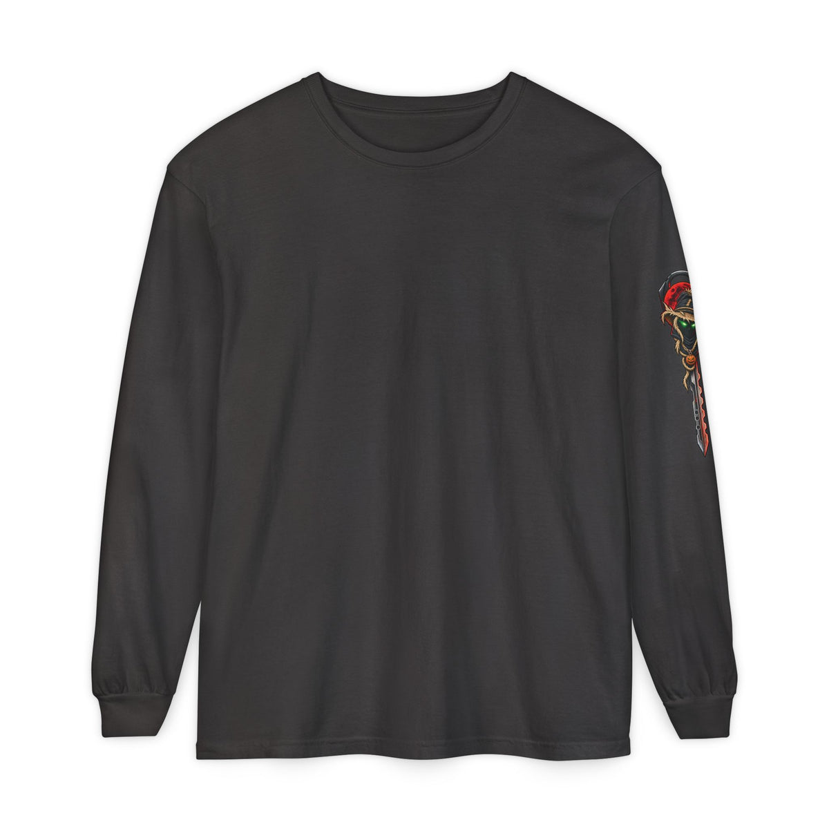 Unisex Garment-dyed Long Sleeve Halloween Biker-Wear T-Shirt