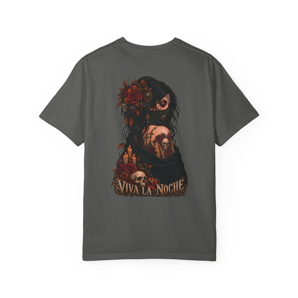 Viva La Noche Skull Rose Halloween Tee