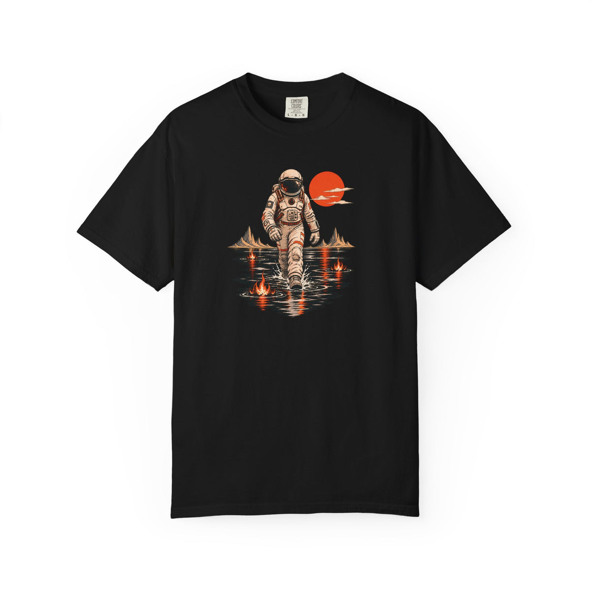 Astronaut Reflection T-Shirt — Vintage Spacewalk Sunset Graphic Tee