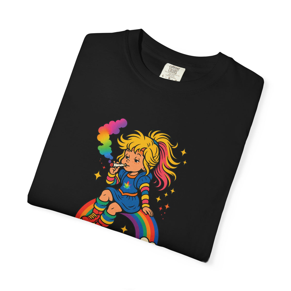 Retro Rainbow Skategirl T-Shirt — Cute 80s Skateboarding Graphic Tee