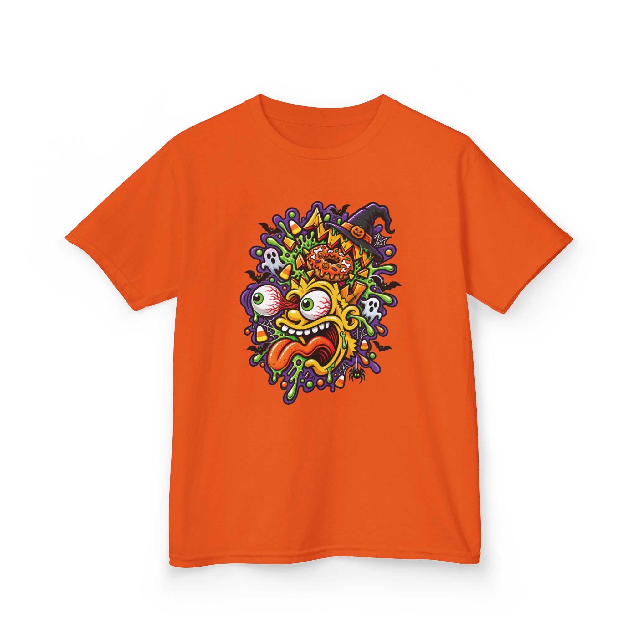 Kids T-Shirt — Colorful Cartoon Monster Face Graphic