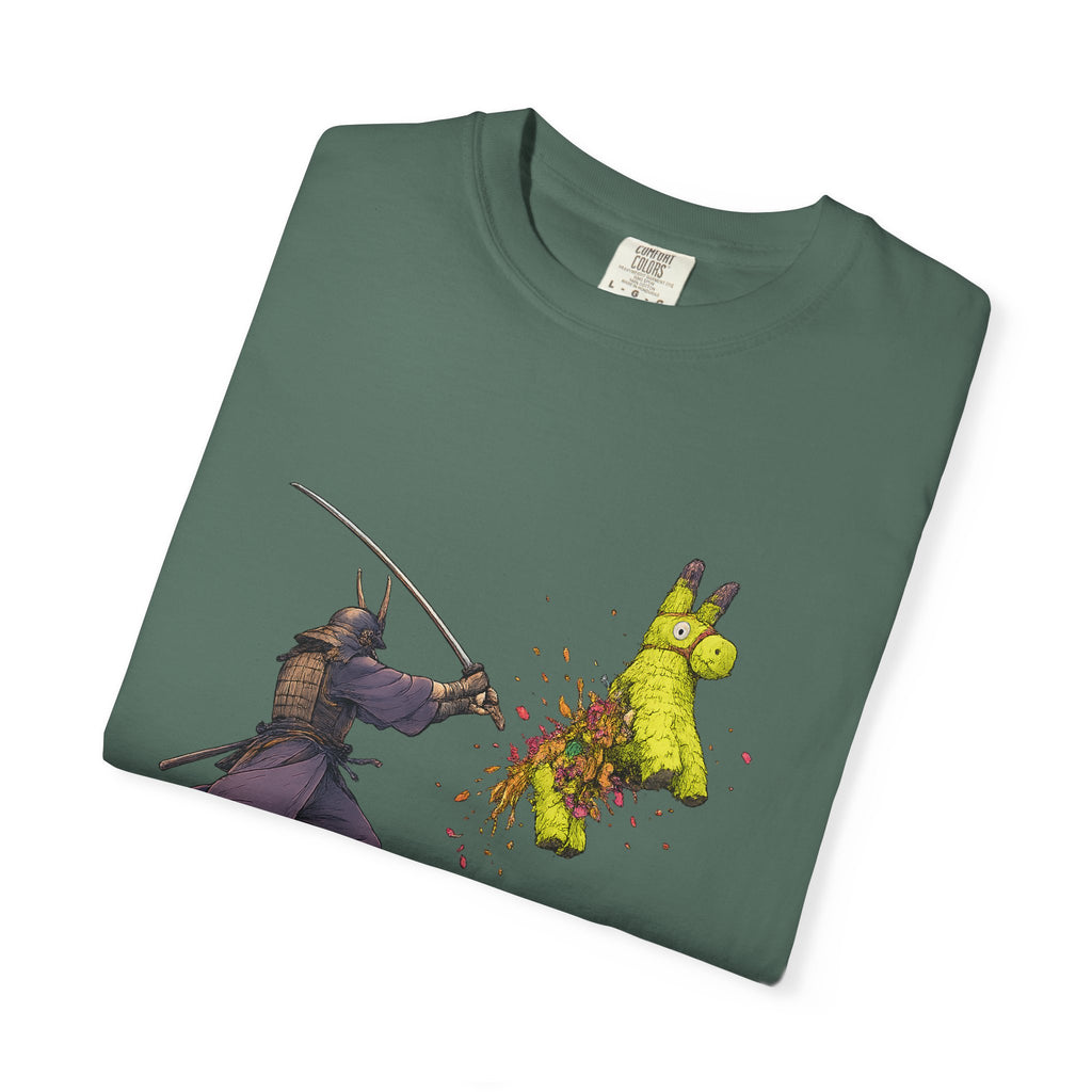 Samurai Piñata T-Shirt — Funny Sword Striking Piñata Tee