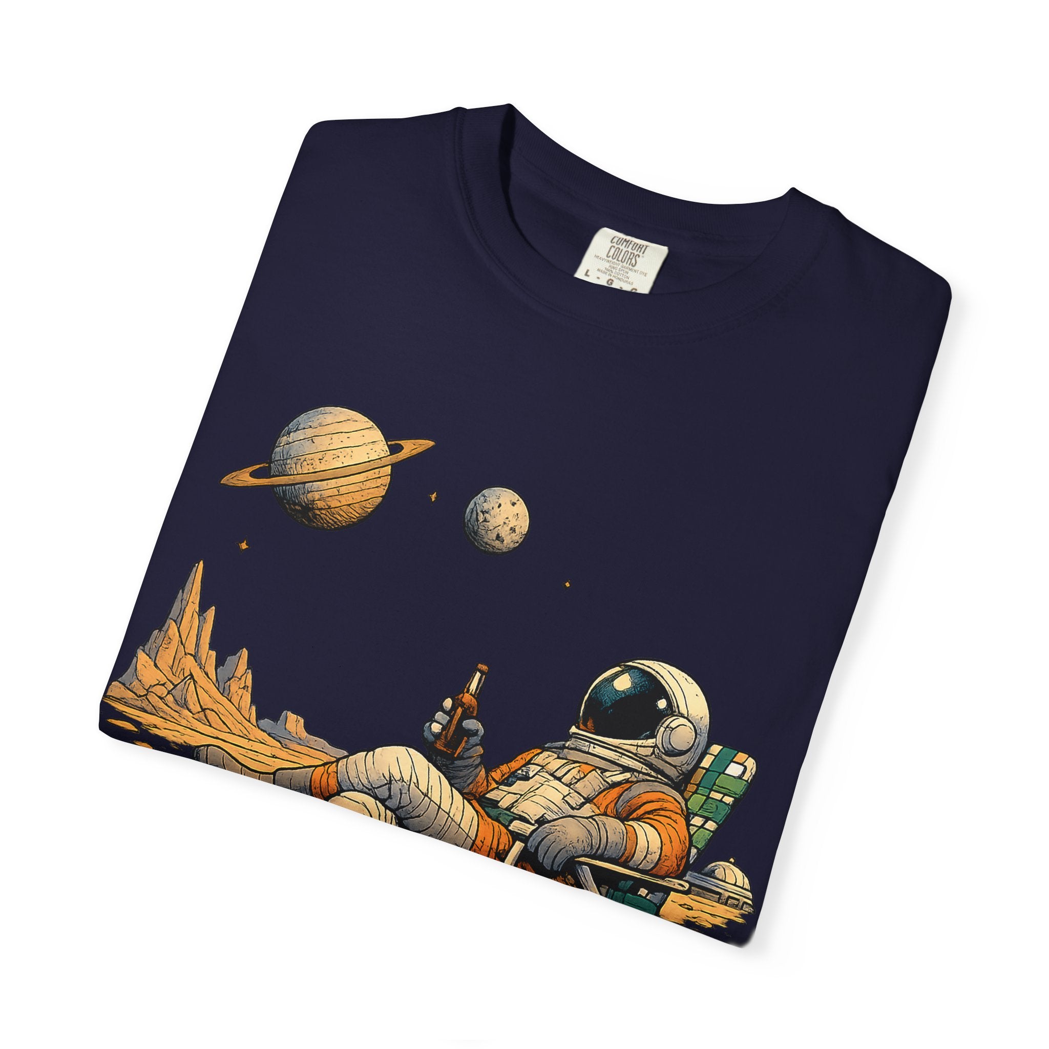 Astronaut Relaxing Tee — Space Lounge Graphic T-Shirt