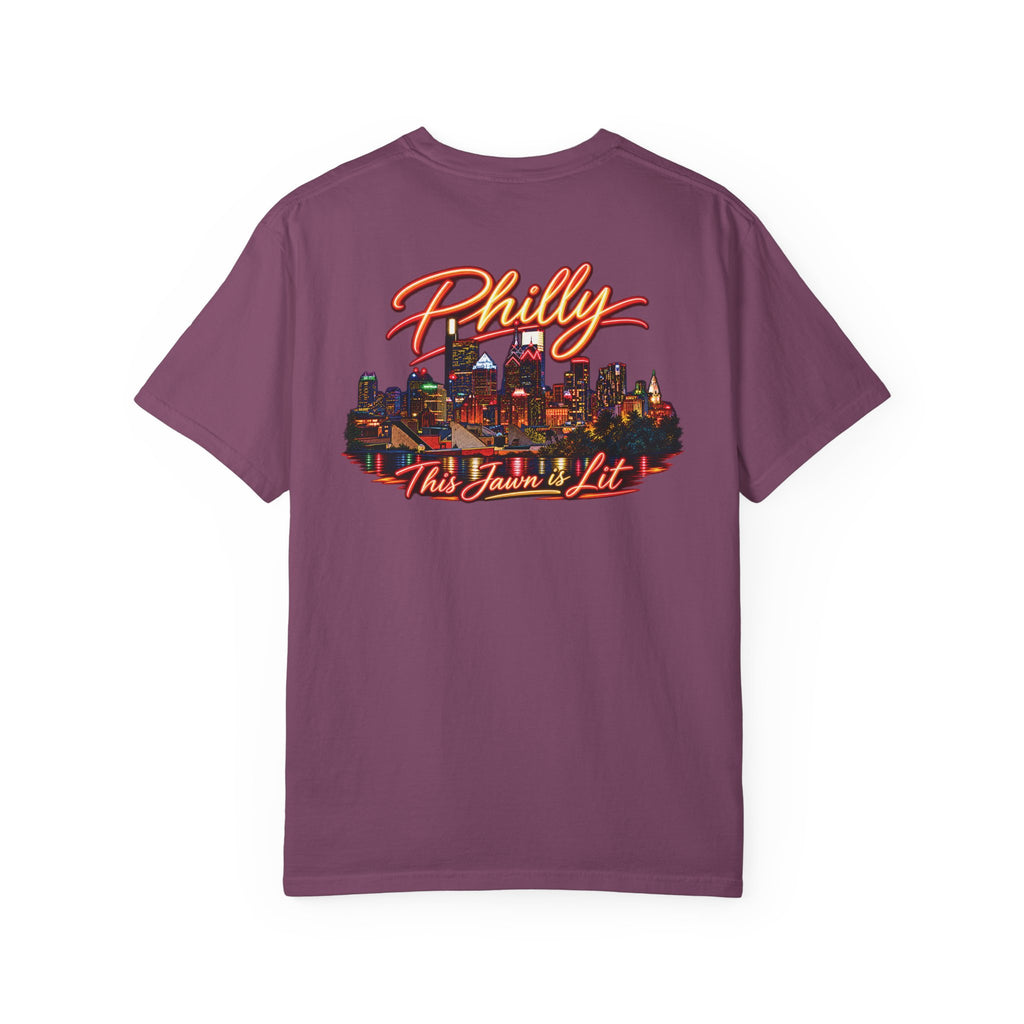 Philly Skyline T‑Shirt — 'Philly This Town's Lit' Graphic with Key Emblem
