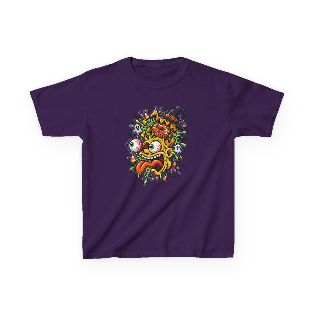 Kids T-Shirt — Colorful Cartoon Monster Face Graphic