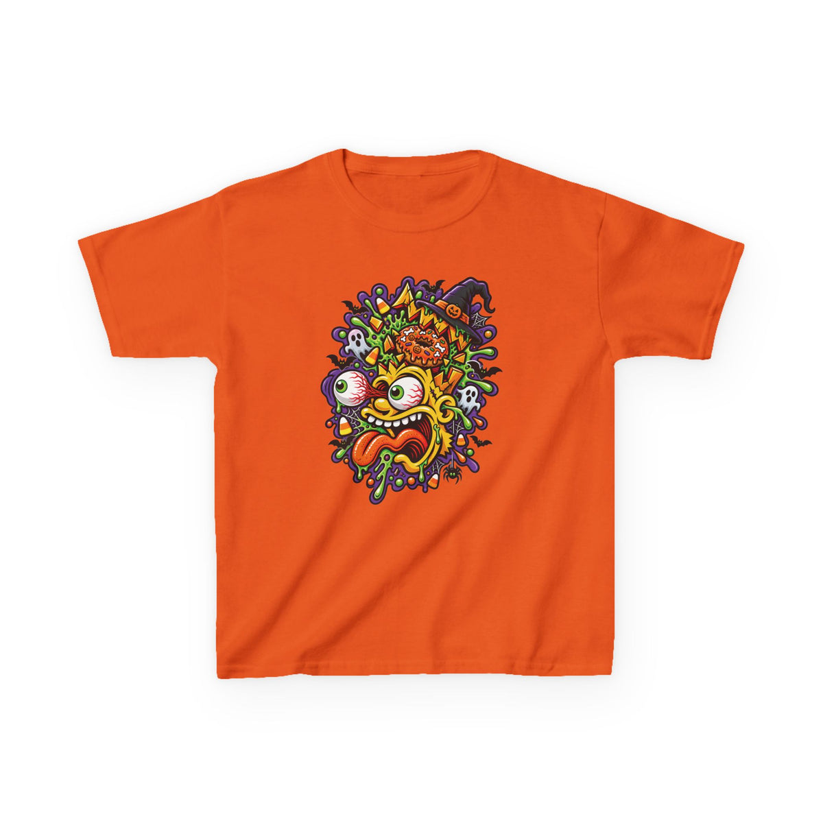 Kids T-Shirt — Colorful Cartoon Monster Face Graphic