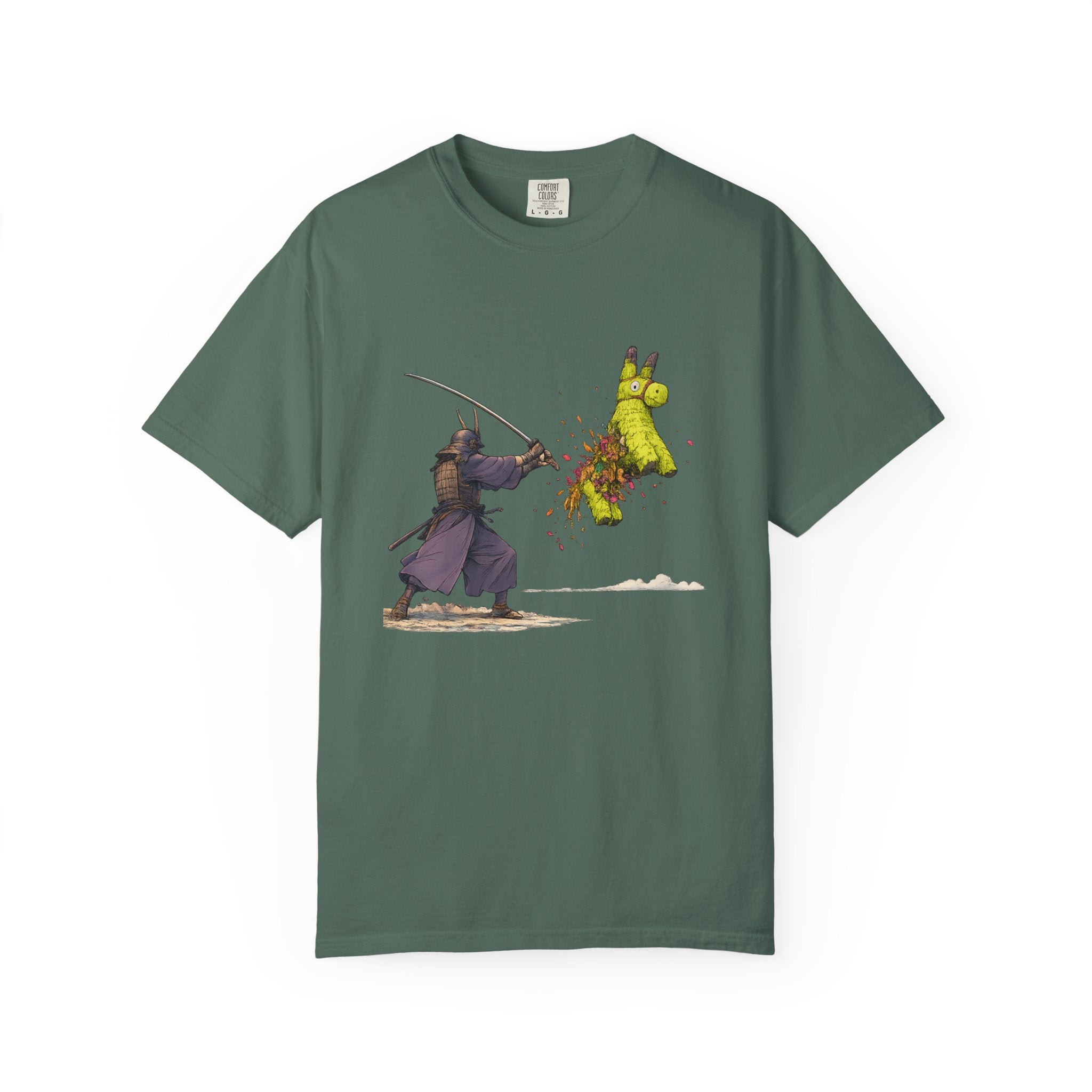 Samurai Piñata T-Shirt — Funny Sword Striking Piñata Tee