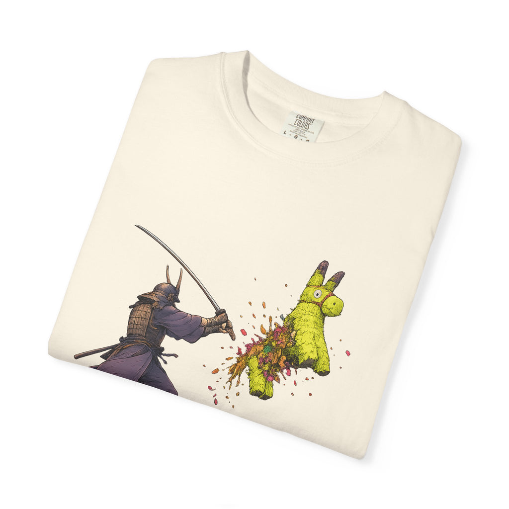 Samurai Piñata T-Shirt — Funny Sword Striking Piñata Tee
