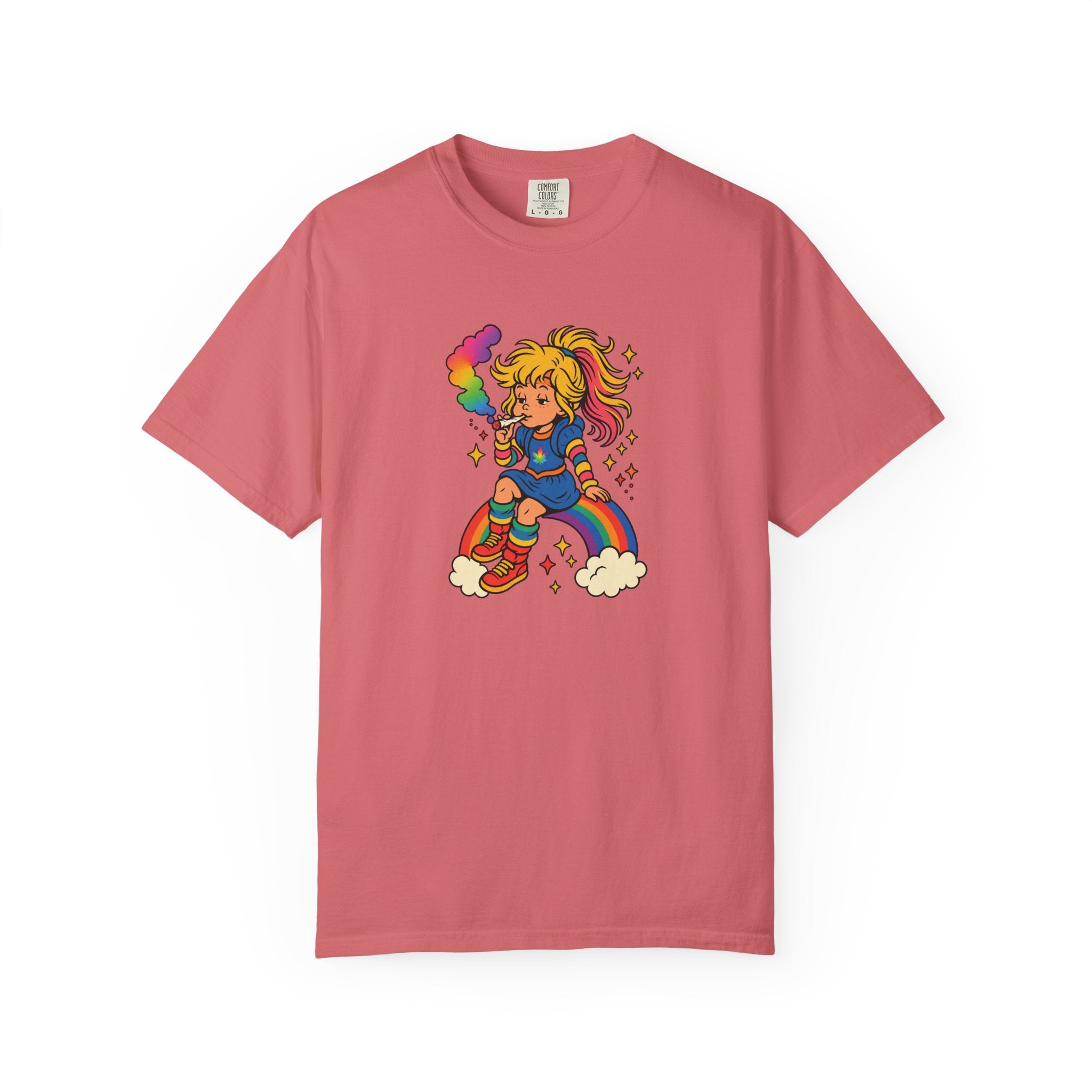 Retro Rainbow Skategirl T-Shirt — Cute 80s Skateboarding Graphic Tee
