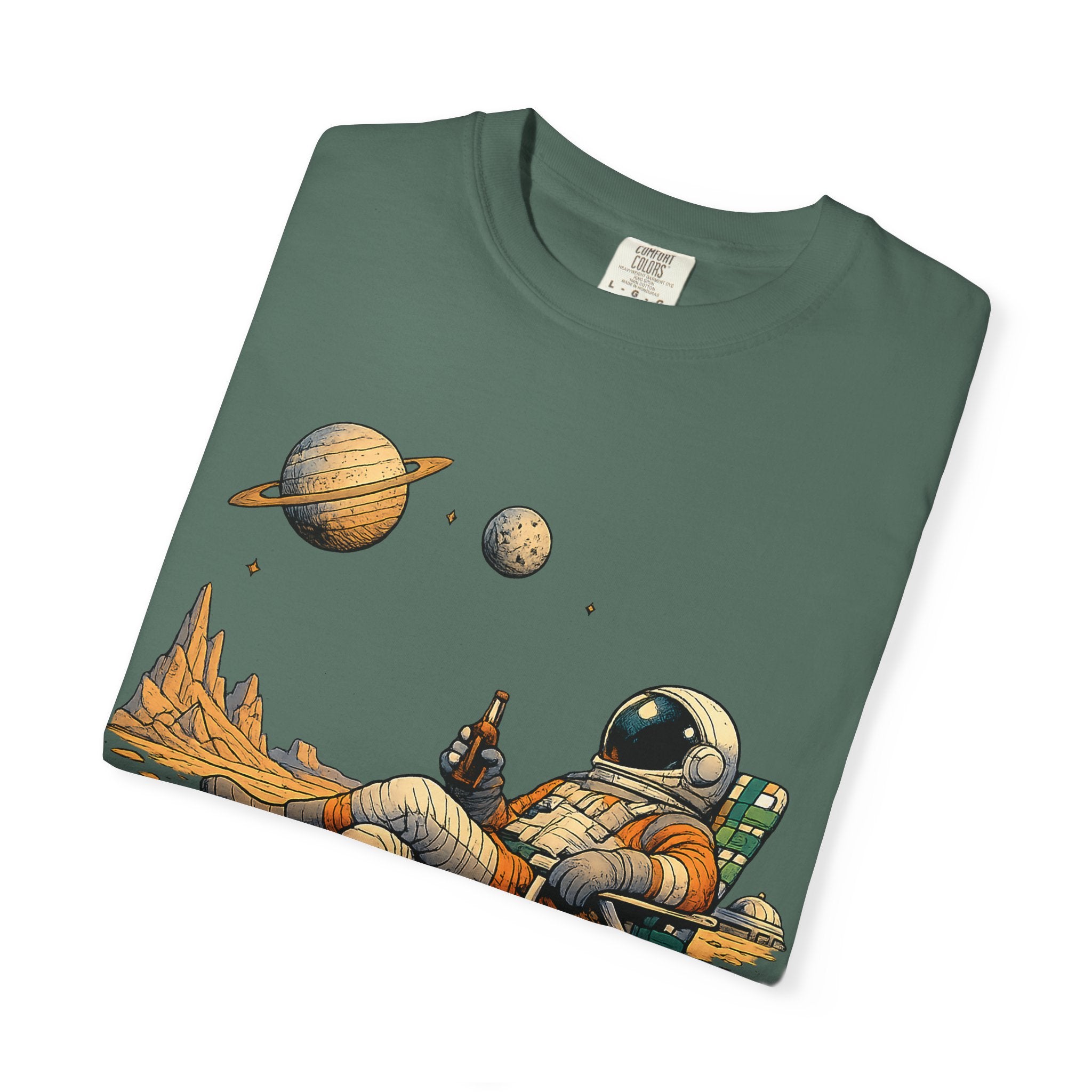 Astronaut Relaxing Tee — Space Lounge Graphic T-Shirt