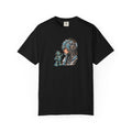 Cyberpunk Pilot T-Shirt — Futuristic Helmeted Girl with Robot Companion