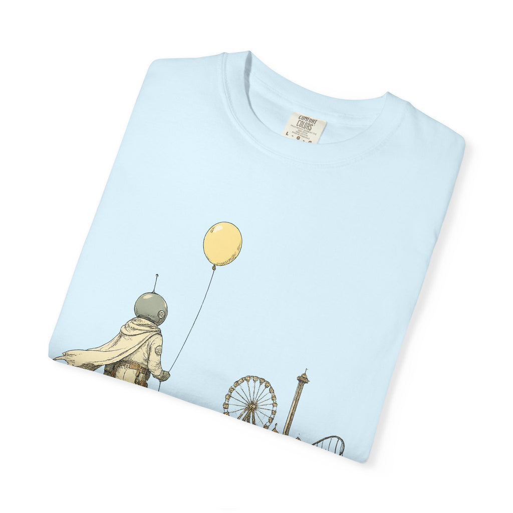 Astronaut & Balloon T-Shirt — Retro Amusement Park Graphic Tee